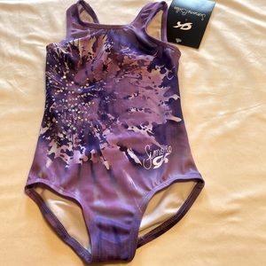 Simone Biles CJX Childs swim suit size XS purple with sparkles